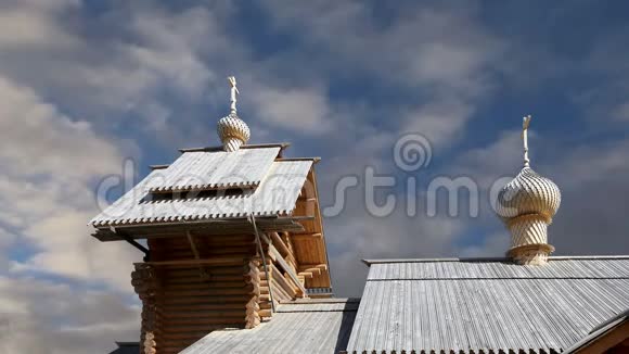 现代木制东正教教堂A在莫斯科俄罗斯视频的预览图