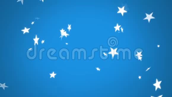 星星落在蓝色的背景上视频的预览图