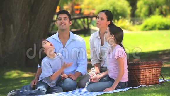 可爱的家人野餐视频的预览图