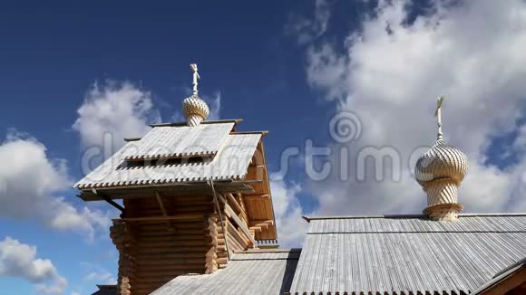 俄罗斯莫斯科现代木制正统教堂A视频的预览图
