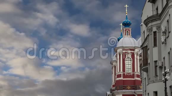 俄罗斯莫斯科圣克莱门特的巴洛克教堂这个大型教会建筑群建于18世纪视频的预览图