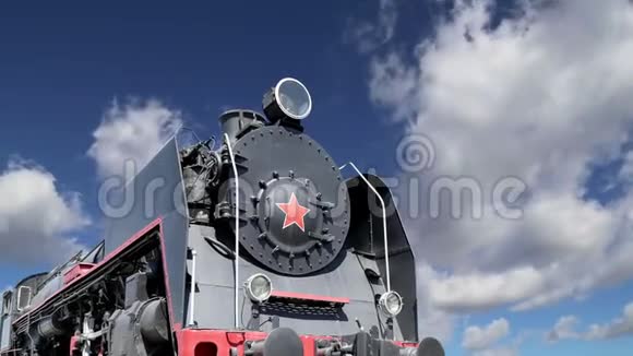 俄罗斯莫斯科铁路博物馆古代蒸汽机车视频的预览图