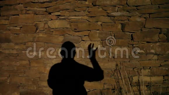 人影在石壁上视频的预览图