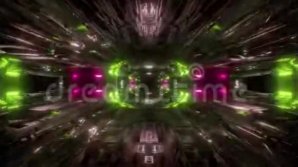 未来科幻隧道走廊三维插图背景壁纸vj循环视频的预览图