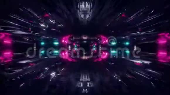 未来科幻隧道走廊三维插图背景壁纸vj循环视频的预览图