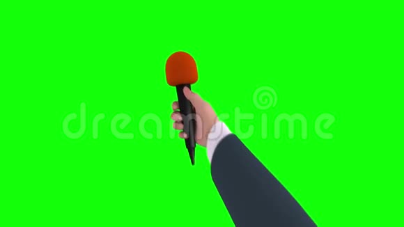 带麦克风3D动画绿色屏幕的记者视频的预览图