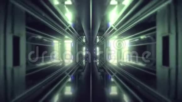 未来科学小说隧道走廊三维插图vjloop背景视频的预览图