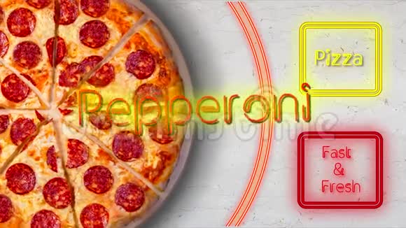 移动背景片意大利辣香肠披萨的视频录像视频的预览图