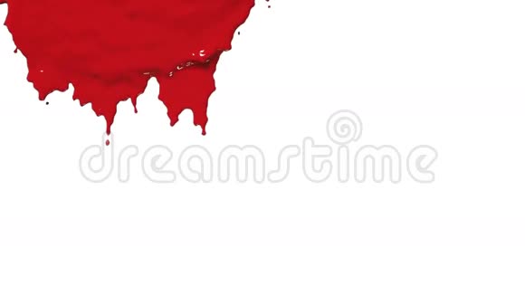 红色油漆流淌下来彩色颜料视频的预览图