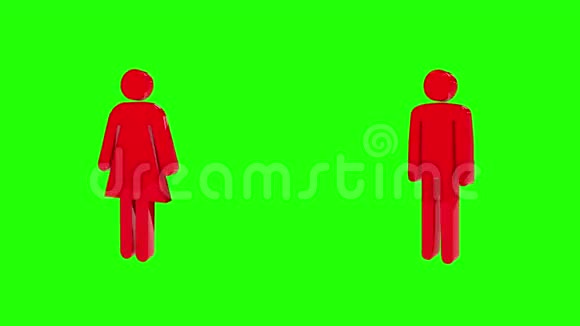 三维男人和女人旋转视频的预览图