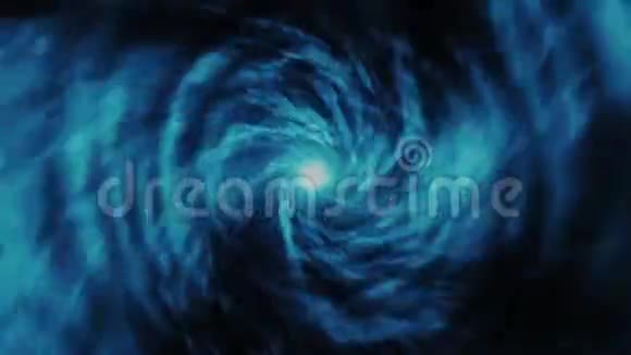 蓝色能量旋涡隧道循环运动背景视频的预览图
