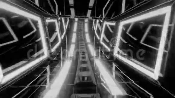 未来发光科幻玻璃隧道三维插图运动背景活壁纸视觉vj循环视频的预览图