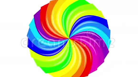 五颜六色的背景彩虹旋转螺旋二维动画视频的预览图