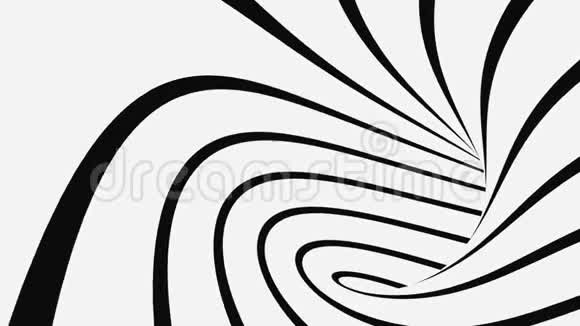 黑白幻视错觉抽象催眠动画背景螺旋线单色壁纸视频的预览图