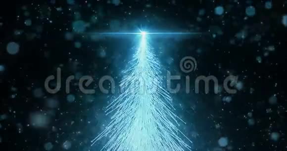 动画圣诞枞树星背景无缝循环在4k分辨率视频的预览图