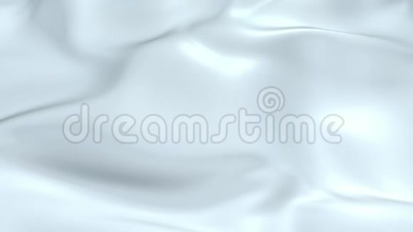白色丝质织物在空气中缓慢地形成美丽的褶皱4k三维动画波状表面形成涟漪视频的预览图