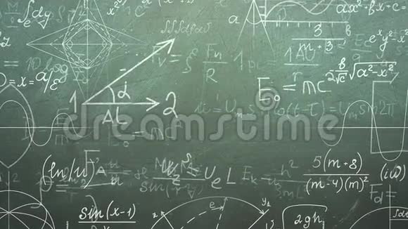 黑板上的数学公式和元素教育主题的学校背景视频的预览图