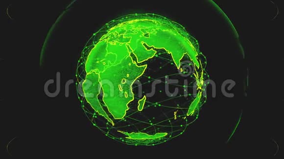 全球网络连接世界抽象三维渲染卫星星链卫星制造一个网或视频的预览图