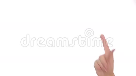 女人用白色背景手势手势手势视频的预览图
