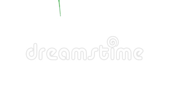 绿色油漆的流动溅在白色的背景上上3D渲染与阿尔法面具视频的预览图