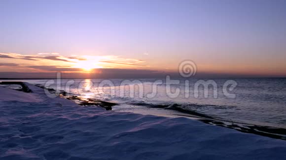 波罗的海海湾日落拉脱维亚里加视频的预览图
