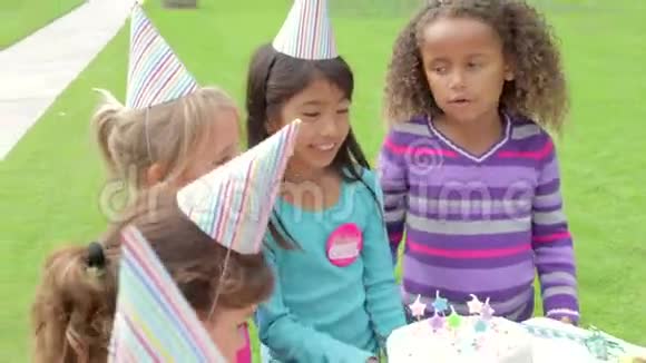 举行户外生日聚会的一群孩子视频的预览图