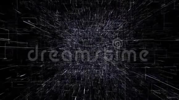抽象虚拟空间通过数字数据隧道飞行的3幅插图视频的预览图