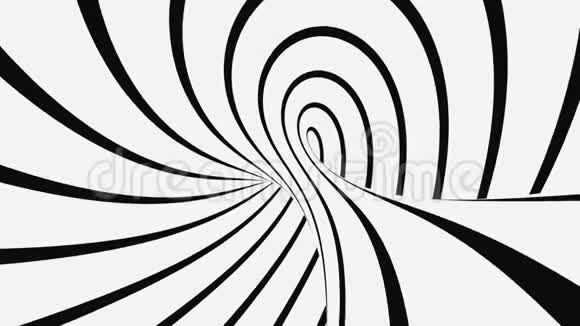 黑白幻视错觉抽象催眠动画背景螺旋线单色壁纸视频的预览图