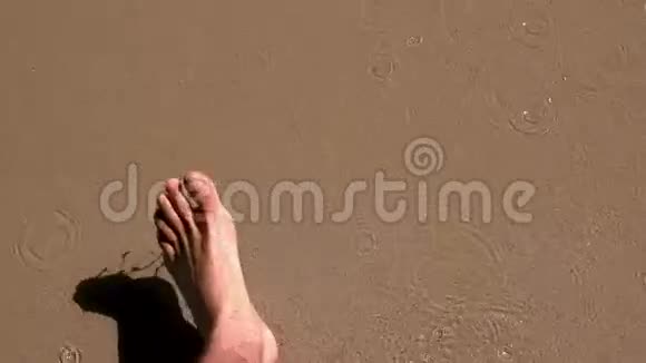 光着脚在海边散步的人视频的预览图