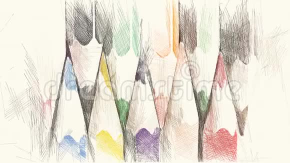 蜡笔背景的绘画颜色视频的预览图