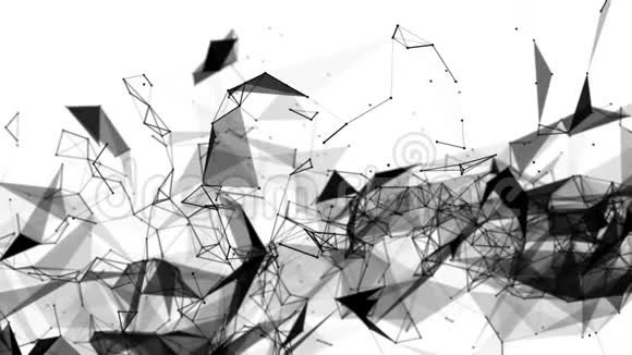 黑白动画图案抽象的移动背景3D渲染视频的预览图