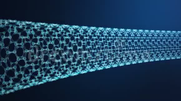 纳米技术六边形几何形态特写概念石墨烯原子结构概念石墨烯分子视频的预览图