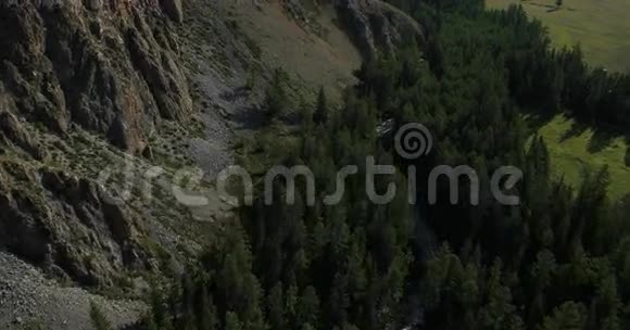 在河上飞翔西伯利亚阿尔泰山脉库雷草原视频的预览图