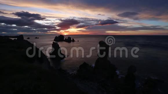日落大西洋海岸线景观视频的预览图