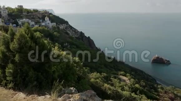 美丽的费奥伦特角位于克里米亚西南海岸的赫拉克伦半岛视频的预览图