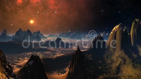 奇异行星和红色星云视频的预览图