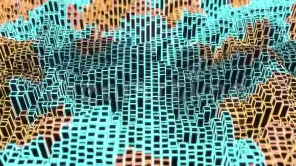4K抽象数字数据块技术概念视频的预览图