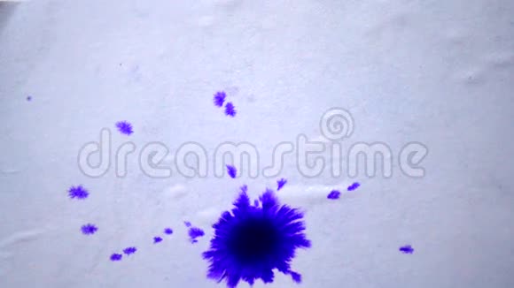 美丽的传播紫色墨水滴视频的预览图