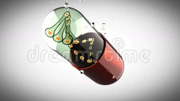 循环旋转透明胶囊与DNA视频的预览图