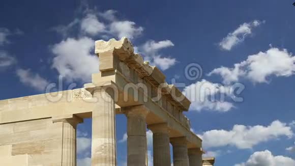 希腊罗多斯古代考古遗址上的林多斯卫城视频的预览图