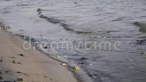 海浪压在沙滩上视频的预览图