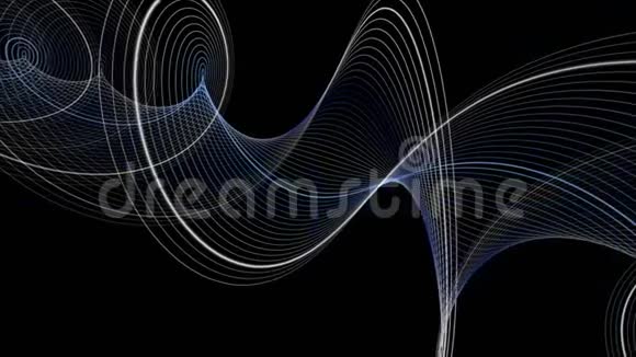带有粒子条纹物体和慢运动闪烁光的未来动画4096x2304环4K视频的预览图