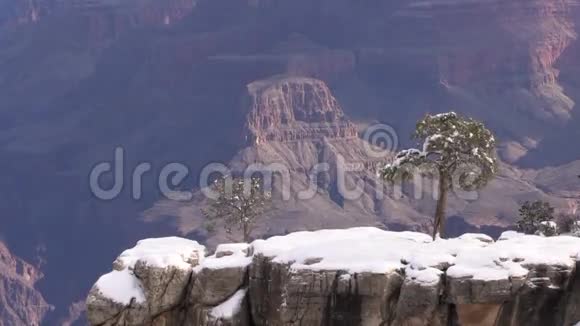 大峡谷冬景景观视频的预览图