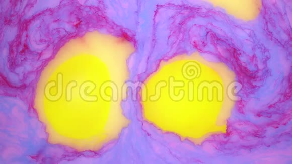 水上的彩色墨水污渍摘要背景片段视频的预览图
