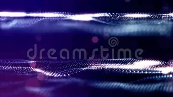 发光粒子形成科幻宇宙背景循环三维动画蓝色视频的预览图