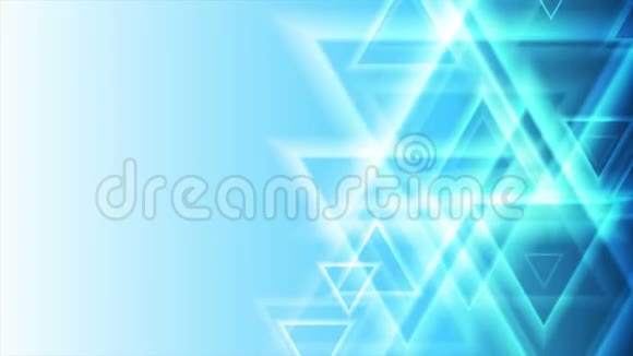 亮蓝抽象三角形几何视频动画视频的预览图