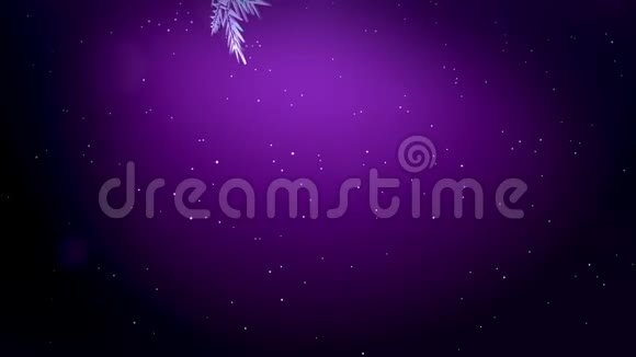 闪亮的3d雪花在紫色背景上在空中飞舞用作圣诞节新年贺卡或冬季环境的动画视频的预览图