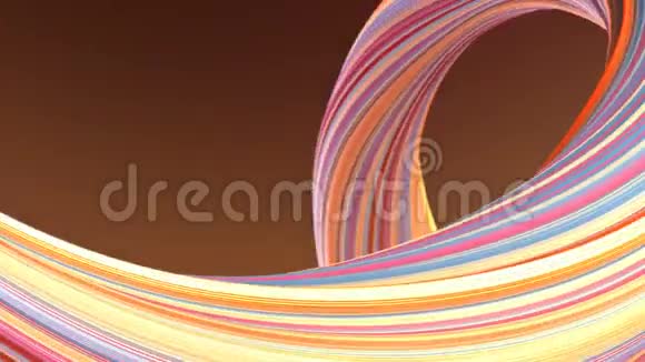 彩色扭曲形状计算机生成的抽象几何三维渲染循环动画高清分辨率视频的预览图