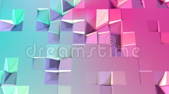 抽象简单的蓝色粉红色低聚三维表面作为时尚背景软几何低聚运动背景视频的预览图