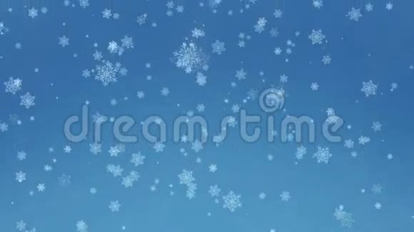 美丽的雪花冬天的背景视频的预览图